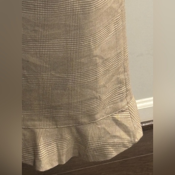 Chadwicks Collection Beige Checkered Pencil Sparkly Skirt Size 14 - Picture 2 of 5